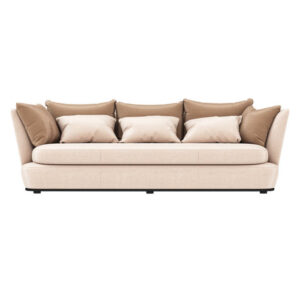 Soft sofa with pillows on white background. 3d rendering