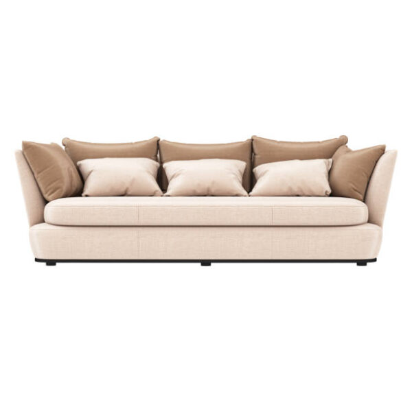 Soft sofa with pillows on white background. 3d rendering