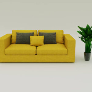 3d visualization of furniture on a light background. sofa