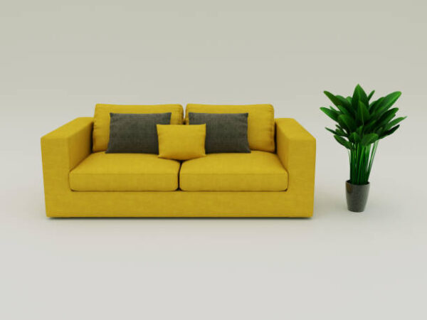 3d visualization of furniture on a light background. sofa