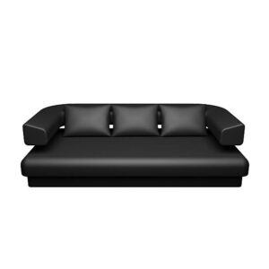 Black sofa isolated on white background