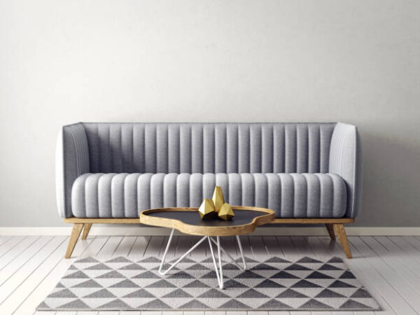 Modern interior room with nice furniture. 3d illustration