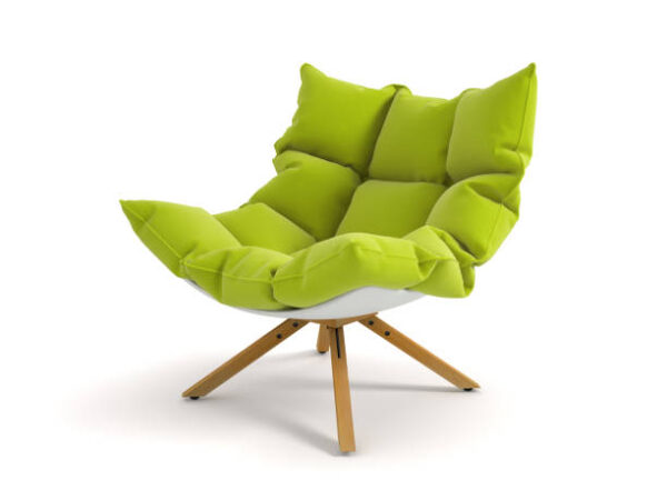 Armchair isolated white background 3d rendering